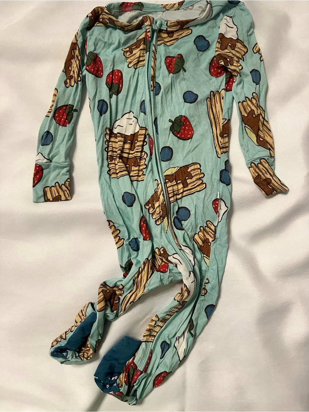 Posh Peanut Light Aqua Pancake & Fruit Footie